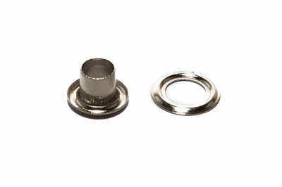 Люверсы металлические "ОмТекс", блочка/кольцо, (3 мм) - цв.никель - купить в Северске. Цена: 0.18 руб.