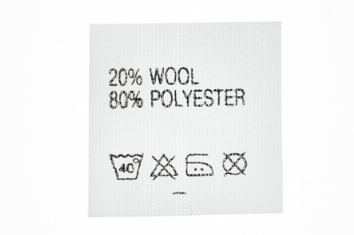 Состав и уход 20% wool 80% poliester - купить в Северске. Цена: 64.21 руб.