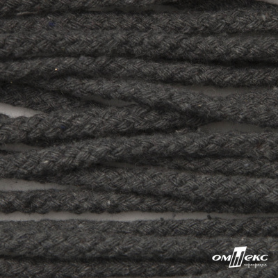 Шнур плетеный d-6 мм круглый, 70% хлопок 30% полиэстер, уп.90+/-1 м, цв.1088-т.серый - купить в Северске. Цена: 588 руб.