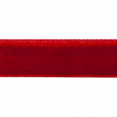 Лента бархатная нейлон, шир.12 мм, (упак. 45,7м), цв.45-красный - купить в Северске. Цена: 392 руб.