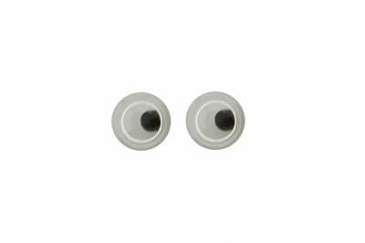 Глазки для игрушек, круглые, с бегающими зрачками, 3 мм/упак.100+/-5 шт, цв. -черно-белые - купить в Северске. Цена: 25.40 руб.