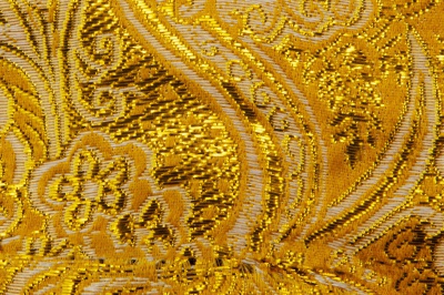 Ткань костюмная жаккард №12, 140 гр/м2, шир.150см, цвет жёлтый - купить в Северске. Цена 383.29 руб.