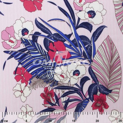 Плательная ткань "Фламенко" 18.1, 80 гр/м2, шир.150 см, принт растительный - купить в Северске. Цена 239.03 руб.