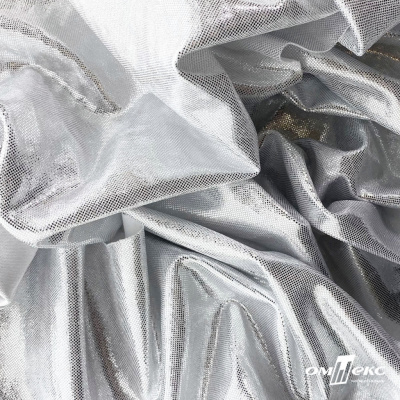 Трикотажное полотно голограмма, шир.140 см, #602 -белый/серебро - купить в Северске. Цена 385.88 руб.