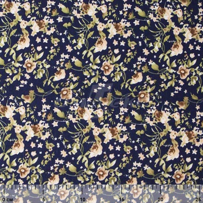 Плательная ткань "Фламенко" 1.1, 80 гр/м2, шир.150 см, принт растительный - купить в Северске. Цена 241.49 руб.