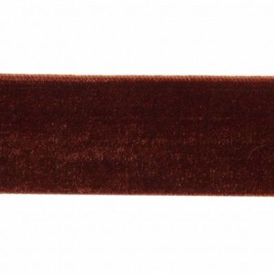 Лента бархатная нейлон, шир.25 мм, (упак. 45,7м), цв.120-шоколад - купить в Северске. Цена: 981.09 руб.