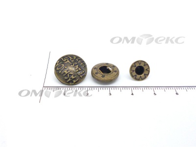 Кнопки металл 15 мм альфа антик с рис.№3  - купить в Северске. Цена: 2.90 руб.