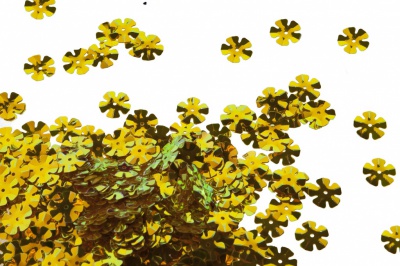 Пайетки "ОмТекс" россыпью,DOUBLE SIDED GOLD,цветок 14 мм/упак.50 гр, цв. 0460-золото - купить в Северске. Цена: 80.93 руб.