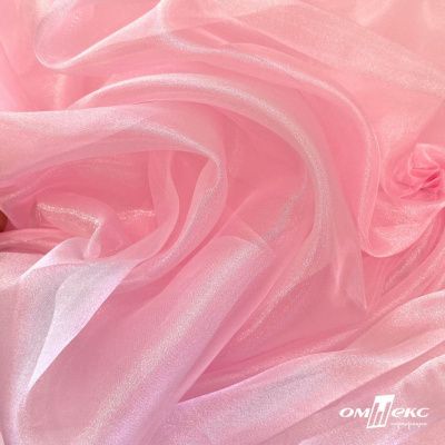 Ткань органза, 100% полиэстр, 28г/м2, шир. 150 см, цв. #47 розовая пудра - купить в Северске. Цена 86.24 руб.