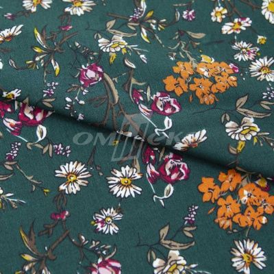 Плательная ткань "Фламенко" 6.1, 80 гр/м2, шир.150 см, принт растительный - купить в Северске. Цена 241.49 руб.