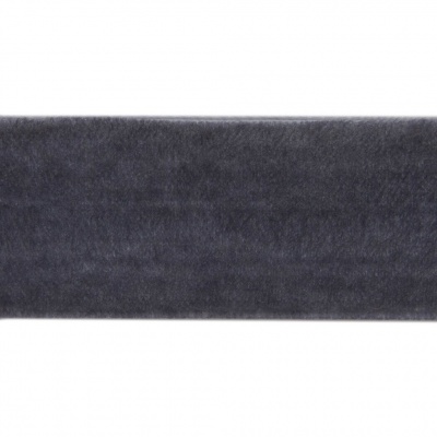 Лента бархатная нейлон, шир.25 мм, (упак. 45,7м), цв.189-т.серый - купить в Северске. Цена: 981.09 руб.