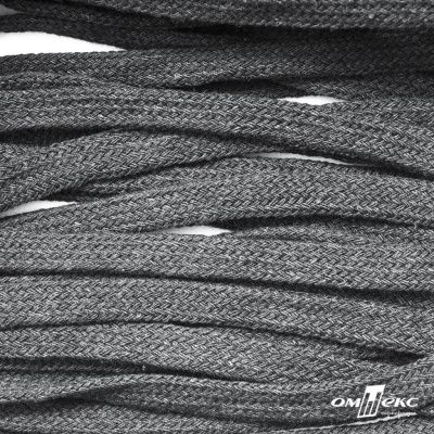 Шнур плетеный d-8 мм плоский, 70% хлопок 30% полиэстер, уп.85+/-1 м, цв.1027-серый - купить в Северске. Цена: 735 руб.