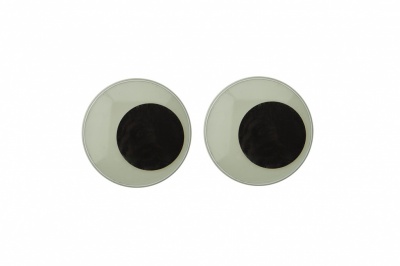 Глазки для игрушек, круглые, с бегающими зрачками, 24 мм/упак.50+/-2 шт, цв. -черно-белые - купить в Северске. Цена: 60.32 руб.