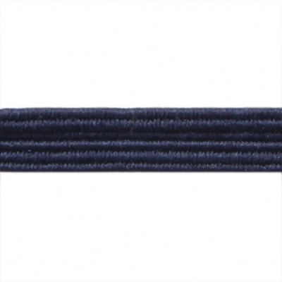 Резиновые нити с текстильным покрытием, шир. 6 мм ( упак.30 м/уп), цв.- 117-т.синий - купить в Северске. Цена: 152.05 руб.