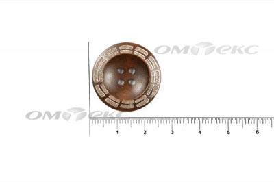 Пуговица деревянная круглая №53 (25мм) - купить в Северске. Цена: 3.68 руб.