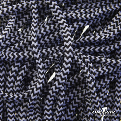 Шнурки #107-16, круглые 130 см, двухцветные цв.серый/чёрный - купить в Северске. Цена: 31.89 руб.
