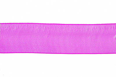 Лента органза 1015, шир. 10 мм/уп. 22,8+/-0,5 м, цвет ярк.розовый - купить в Северске. Цена: 38.39 руб.
