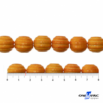 0309-Бусины деревянные "ОмТекс", 16 мм, упак.50+/-3шт, цв.003-оранжевый - купить в Северске. Цена: 62.22 руб.