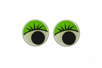Глазки для игрушек, круглые, с бегающими зрачками, 12 мм/упак.50+/-2 шт, цв. -зеленый - купить в Северске. Цена: 95.04 руб.