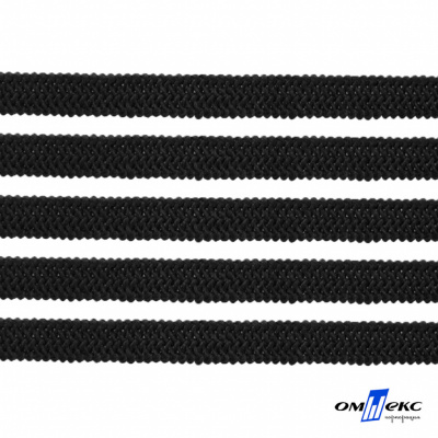 Лента эластичная вязанная (резинка) 4 мм (200+/-1 м) 400 гр/м2 черная бобина "ОМТЕКС" - купить в Северске. Цена: 1.78 руб.