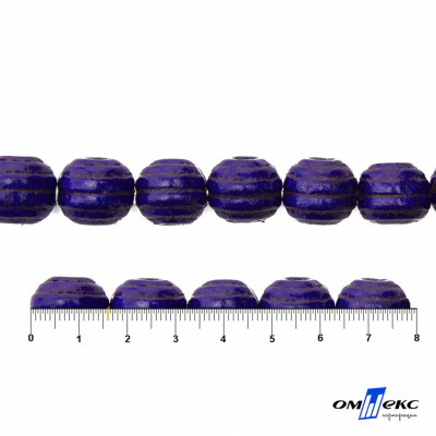 0309-Бусины деревянные "ОмТекс", 16 мм, упак.50+/-3шт, цв.018-фиолет - купить в Северске. Цена: 62.22 руб.