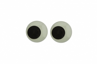 Глазки для игрушек, круглые, с бегающими зрачками, 12 мм/упак.50+/-2 шт, цв. -черно-белые - купить в Северске. Цена: 38.32 руб.