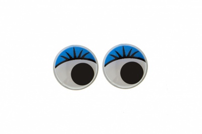 Глазки для игрушек, круглые, с бегающими зрачками, 8 мм/упак.50+/-2 шт, цв. -синий - купить в Северске. Цена: 59.05 руб.