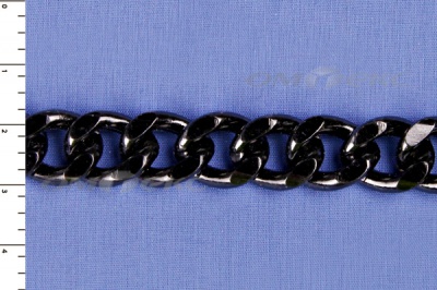 Цепь металл декоративная №9 (13,5*16,5) черная (10+/-1 м)  - купить в Северске. Цена: 808.92 руб.