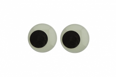 Глазки для игрушек, круглые, с бегающими зрачками, 18 мм/упак.50+/-2 шт, цв. -черно-белые - купить в Северске. Цена: 41.81 руб.