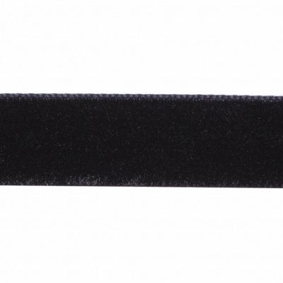 Лента бархатная нейлон, шир.12 мм, (упак. 45,7м), цв.03-черный - купить в Северске. Цена: 448.27 руб.