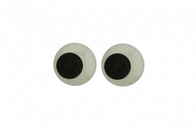 Глазки для игрушек, круглые, с ресничками, 10 мм/упак.50+/-2 шт, цв. -черно-белые - купить в Северске. Цена: 21.24 руб.