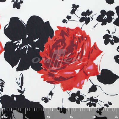 Плательная ткань "Фламенко" 22.1, 80 гр/м2, шир.150 см, принт растительный - купить в Северске. Цена 239.03 руб.