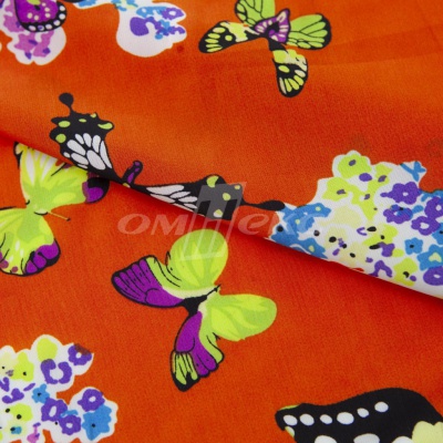 Плательная ткань "Софи" 7.1, 75 гр/м2, шир.150 см, принт бабочки - купить в Северске. Цена 241.49 руб.